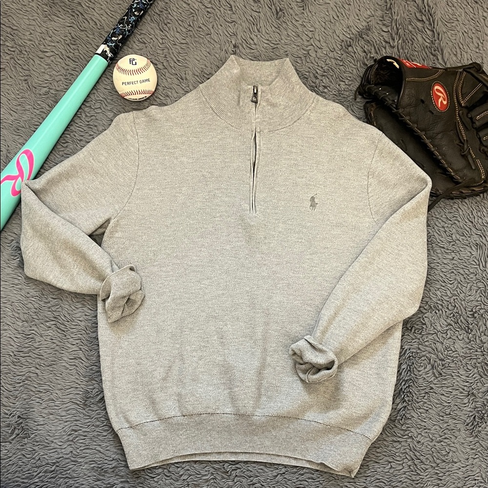 Polo Ralph Lauren Light Gray Zip-Up Sweater
